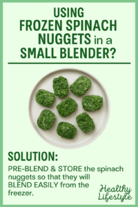 Frozen spinach smoothie prep
